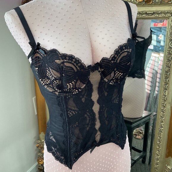 Y2k Chantal Thomass for Victoria Secrect 2005 Vintage Corset Top Size 34C Black - Picture 3 of 3